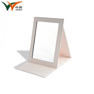 Promotional Printed <b>Rectangle</b> PU Leather Foldable Beauty Desktop Makeup <b>Mirror</b> with Gift Box - Product Image 5