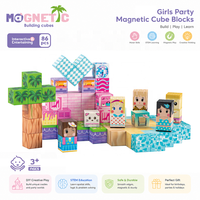 Bloques Magnéticos de Construcción para Niñas, Juguete Educativo STEM, Set de Construcción Creativa para Niños de 3+ Años, Venta al Por Mayor