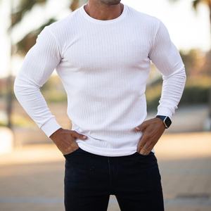 T-shirts en coton polyester personnalisés avec logo OEM, t-shirts vierges à manches longues, t-shirts de sport, de pêche, de course à pied, à côtes, pour hommes - Product Image 5