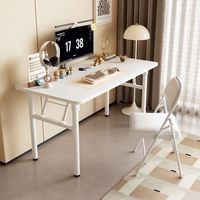 Bureau d'ordinateur pliable avec structure métallique, table d'étude portable pour la maison, le bureau, la formation et la salle à manger, table longue