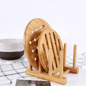 Égouttoir à vaisselle en bois pour comptoir de cuisine, support de séchage pour assiettes, bols, tasses, couvercles de casseroles, organisateur de rangement pour cuisine - Product Image 4