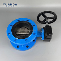 Vanne papillon à bride D341X-16Q DN100 en fonte ductile, actionnée par engrenage à vis sans fin, avec siège EPDM pour système de refroidissement urbain