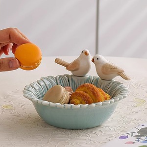 Bắc Âu dễ thương chim gốm lưu trữ đồ trang sức khay đồ trang sức hiển thị đứng trang trí món tráng miệng tấm - Product Image 3