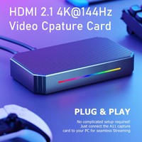 USB 3.2 Tipe-C 10Gbps HDMI untuk Kartu Pengambilan Video 4K144 Ultra-Low Latency OBS Konsol Game HDMI ke USB 3.2 Gen 2 Perekaman Game