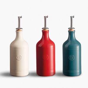 Juego de vinagreras de botellas de cerámica al por mayor para condimentos dispensador de aceite de cocina y vinagre botella de condimentos de aceite de <span class=keywords><strong>oliva</strong></span> hecha a mano con corcho - Product Image 2