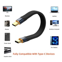 Kabel Data USB4 Tipe-C Fungsi Penuh 240W Pengisian Cepat 40GB Transmisi Kecepatan Tinggi Hard Disk 4 Kabel Pipih 8K60