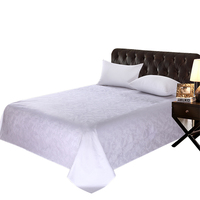 Drap plat en satin de coton 100% jacquard 300 fils/cm², écologique, taille extra large, possibilité de personnalisation