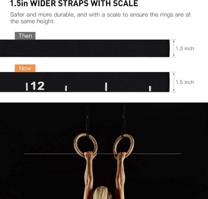 Anillas de Gimnasia de Madera de Doble Círculo CZFIF con Correas Numeradas de Ajuste Rápido para Ejercicio de Cuerpo Completo, Calistenia y Gimnasio en Casa - Product Image 2