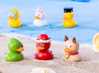 Lot de 100 figurines de mini-canards artificiels en résine assorties pour jardin féerique, maison de poupée, décoration de fête à domicile - Fournisseur