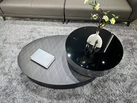 Meubles de table centrale de salon de luxe minimaliste Tables basses modernes à pieds en acier inoxydable avec plateau en verre trempé