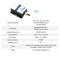 Capteur d'inclinaison dynamique et statique à 3 axes TD5-DI, double mode, RS485 Modbus