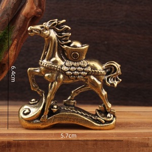 Figura de Caballo de Latón, Decoración de Escritorio Feng Shui, Animal del Zodiaco del Año Nuevo Chino, Símbolo de Buena Fortuna, Paquete Individual - Product Image 4