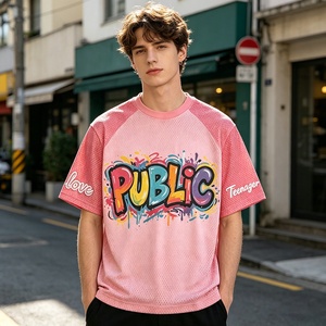 Fabricant de T-shirts à Marque Blanche Personnalisés pour Hommes – Manches Raglan Patchwork, Impression Numérique et Broderie, T-shirt Streetwear Boxy en Maille Jersey - Product Image 3