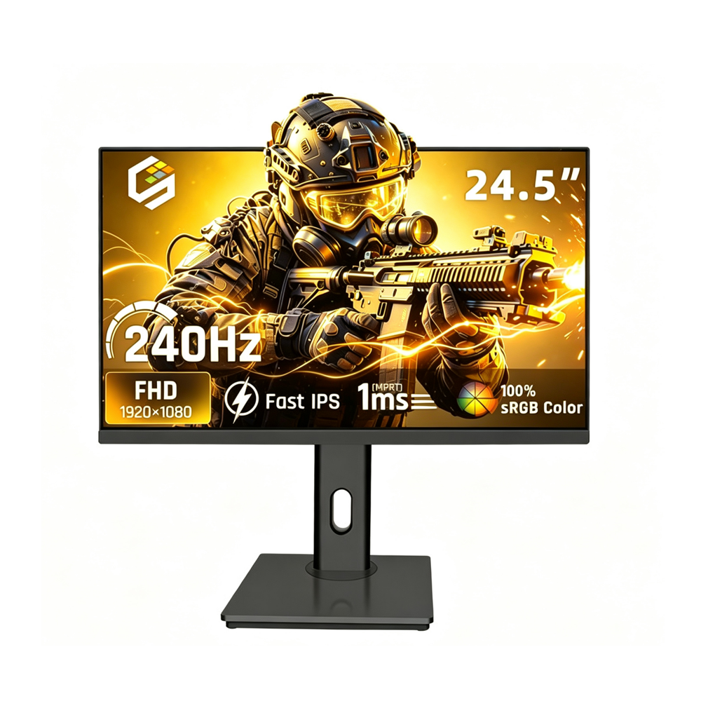 24.5 Inch FHD <strong>1080P</strong> 240Hz Gaming Computer <strong>Monitor</strong> Fast IPS 100%sRGB 1MS Adaptive Sync Support 75*75mm VESA Mount