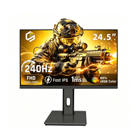Monitor de Computadora para Juegos de 24.5 Pulgadas FHD 1080P 240Hz, IPS Rápido, 100% sRGB, 1MS, Compatible con Adaptive Sync, Soporte VESA de 75*75mm