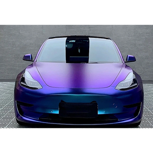 Vinilo Adhesivo Para Coche Camaleón Azul Púrpura Diamante Metálico Mate De Polímero Fundido PET TPU De Fábrica 1.52x18M/5x60FT - Product Image 2
