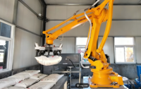 Machine d'emballage robotisée électrique industrielle automatique pour le déchargement de matériaux granulaires en poudre, emballage sous film, matériaux plastiques/bois