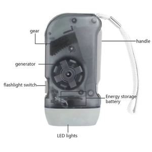 Mini lampe torche d'urgence à manivelle, petite torche porte-clés, cadeau idéal pour le camping, la randonnée, les voyages, lampe de poche EDC à 3 LED, personnalisable - Product Image 4