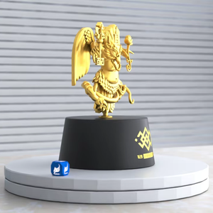 Statuette personnalisée d'animaux, récompenses Roc, figurine en métal 3D moulée avec aile plaquée or, marque BH, pour cadeau d'entreprise - Product Image 4