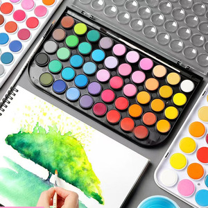 <span class=keywords><strong>Palette</strong></span> de peinture à l'<span class=keywords><strong>aquarelle</strong></span> solide, 12 godets carrés vibrants, ensemble d'<span class=keywords><strong>aquarelle</strong></span> résistant à la lumière pour débutants, étudiants, fournitures de dessin en extérieur - Product Image 5