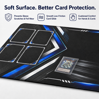 Tapis de jeu TCG 600x350mm avec huit emplacements imprimés pour cartes et un noyau de coussin de 3mm pour les soirées club de jeux de cartes à collectionner