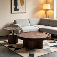 Ensemble de table basse de salon moderne de luxe TEGARYAN FC209, couleur noyer, meubles en bois, pour la maison, la chambre, la salle à manger, la villa, l'hôtel