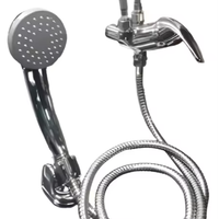 Mitigeur de douche moderne en laiton à poignée unique, finition chromée, avec pommeau de douche pressurisé, pour appartement et hôtel