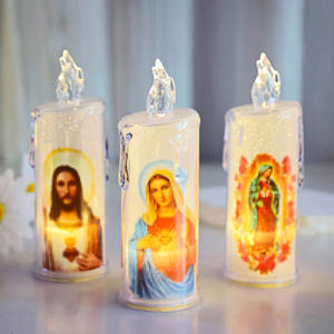 Bougies Pilier LED Personnalisées pour Décoration d'Intérieur Fournitures Religieuses Saint Jésus pour Noël Pâques Cadeaux d'Anniversaire Veilleuses - Product Image 4