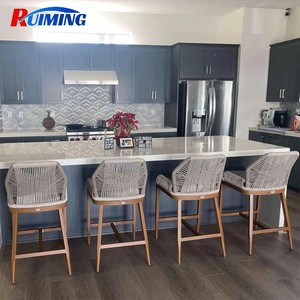 Bán buôn Chất lượng cao ngoài trời truy cập Chiều cao thanh phân Ghế bộ của 2 hiện đại Patio kim loại phân với đệm không thấm nước - Product Image 4