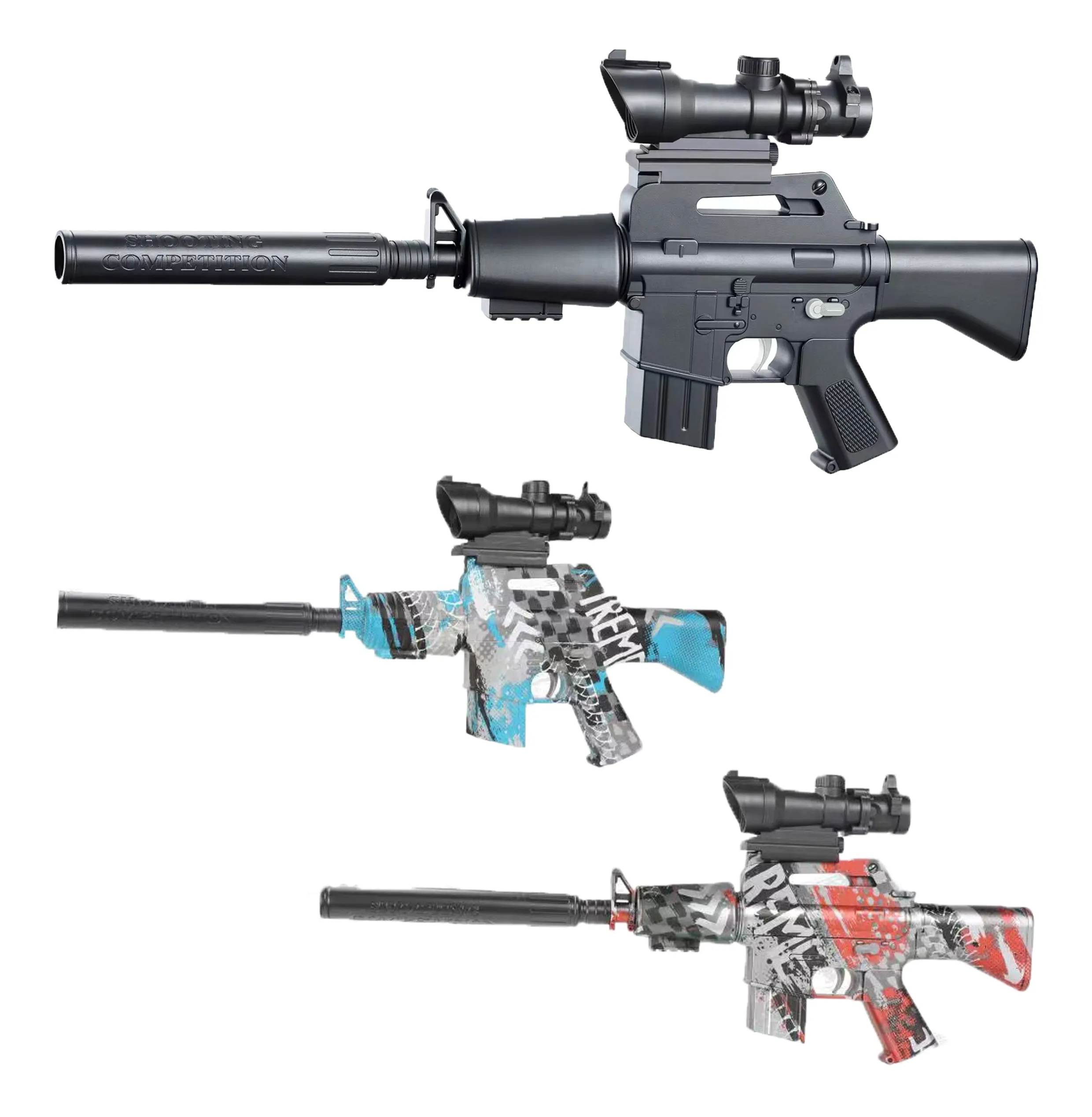 Yüksek kaliteli M16 siyah jel Blaster aksesuarları De Metal Gellet depo mermi hedefler el tabancası dişliler jel Blasters