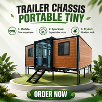 Maison conteneur extensible personnalisable de 20 pieds avec châssis de remorque pour une grande mobilité, idéale pour la location en complexe hôtelier et les logements de secours rapide en cas de catastrophe