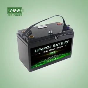 JREPowerディープサイクル12.8V100ah lifepo412v100ah長寿命ソーラーバッテリーパックエネルギー貯蔵充電式バッテリー