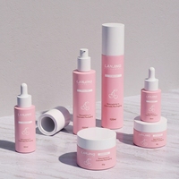 Ensemble d'emballages cosmétiques pour soins de la peau : flacon compte-gouttes en verre dépoli à épaule plate avec pompe pour sérum et lotion visage et corps
