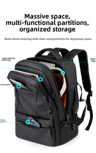 Herren-Rucksack Leichter Business-Laptop-Rucksack Wasserdichter Oxford-Stoff Reißverschluss-Sporttasche für Kurzreisen - Product Image 3