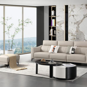 Élégante Canapé-lit trois places en cuir rembourré, structure en bois massif, design moderne pour appartement haut de gamme et <span class=keywords><strong>boutique</strong></span> - Product Image 1