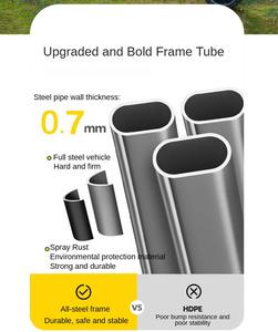 ポータブル4輪折りたたみ式キャンプ用ベビーカー、子供用ワゴン、庭、公園、ビーチ用トロリーカート、屋外家具、ビーチアクティビティ用 - Product Image 6