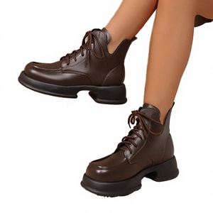 Botines de Moda Retro para Mujer, Estilo Británico, con Suela Gruesa de PU y Malla, para Verano, Otoño e Invierno - Product Image 1