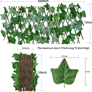 Clôture de plantes artificielles extensibles haies panneau de clôture Faux <span class=keywords><strong>lierre</strong></span> vert <span class=keywords><strong>feuille</strong></span> haies clôture de confidentialité pour la décoration de jardin extérieur - Product Image 4