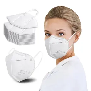 High Quality White KN95 Respirator Mask Disposable GB2626-2019 5 Layers Face Mask Respirators Masks