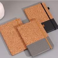 Carnet A5 Personnalisé Écologique avec Logo Imprimé, Journal Ligné en Tissu Liège, Couverture en Cuir Cousue, 100 Feuilles de Haute Qualité