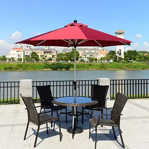 Customizable Outdoor Sun Umbrella Rainproof With Secure Sunscreen Post Garden Balcony Villa-Logo Print Option Outdoor Furniture