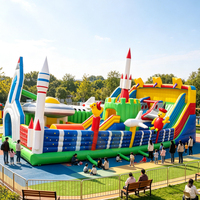 Château Gonflable Commercial Thème Parc d'Attractions avec Toboggan, Meilleure Vente en Gros, Équipement de Jeux Intérieur Gonflable