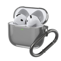 Housse pour écouteurs sans fil TPU Shockproof Protective Cover Skin With Mousqueton Holder Transparent Case Anti-fall for Airpods 4 2024