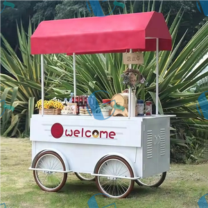 2025 Unique italien Gelato chariot <span class=keywords><strong>pour</strong></span> l'Europe Mobile main pousser remorquable nourriture remorque café chariot vélo <span class=keywords><strong>pour</strong></span> l'Italie - Product Image 2