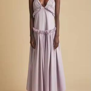 Vestido de Lino de Verano de Último Diseño, Vestido Midi Sexy de Línea A para Mujer, para la Playa - Product Image 6