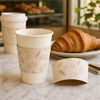 Manchon de tasse à café écologique et recyclable en papier kraft imprimé sur mesure pour événements promotionnels et boissons