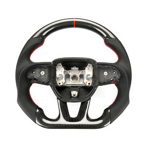 Volant de voiture en cuir brillant pour Challenger Srt, Fiber de carbone perforé - Product Image 1
