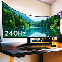 Monitor Curvo para Juegos de 19/34/49 Pulgadas, LCD, 1ms, 1K/2K/4K/5K, Sincronización Adaptativa/Luz Azul Baja, Pantalla para PC con Soporte Elevable y Giratorio