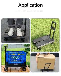 Carrito de compras plegable portátil Tianyu, carrito de compras con ruedas, supermercado, plástico, logotipo personalizado, 40kg - Product Image 6