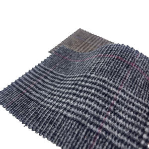 Produttore di tessuto Glen Plaid marrone pied de poule nero <span class=keywords><strong>lana</strong></span>/poliestere tessuti in pile per cappotti SH2406 - Product Image 1
